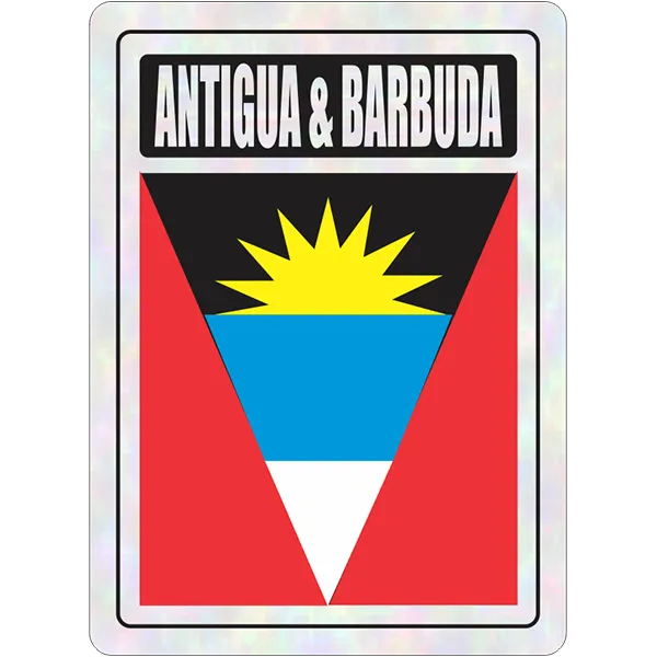 Antigua Barbuda Prismatic Hologram Car Decal Sticker