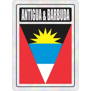 Antigua Barbuda Prismatic Hologram Car Decal Sticker