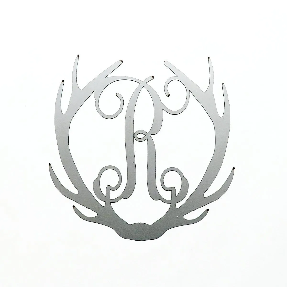 Antlers Single Letter Monogram Metal Signs