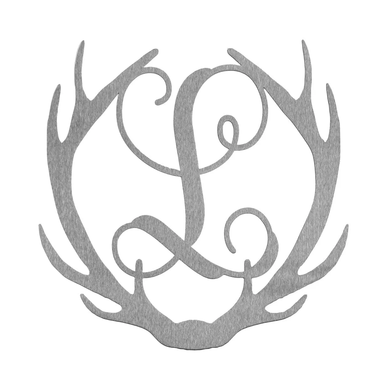 Antlers Single Letter Monogram Metal Signs