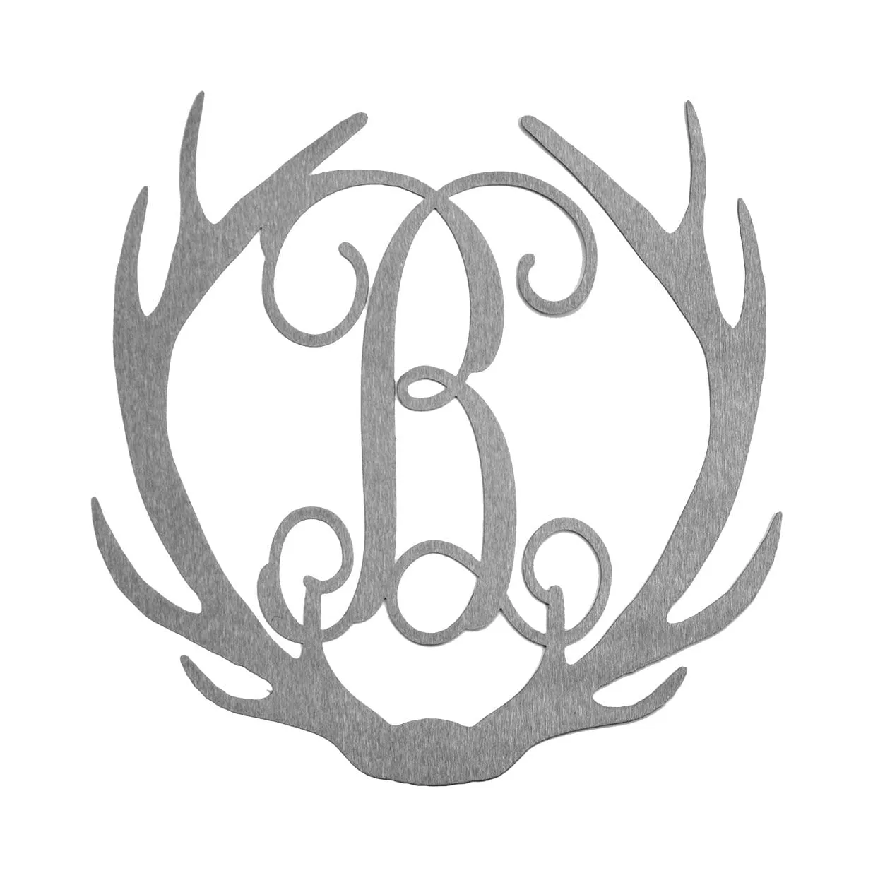 Antlers Single Letter Monogram Metal Signs