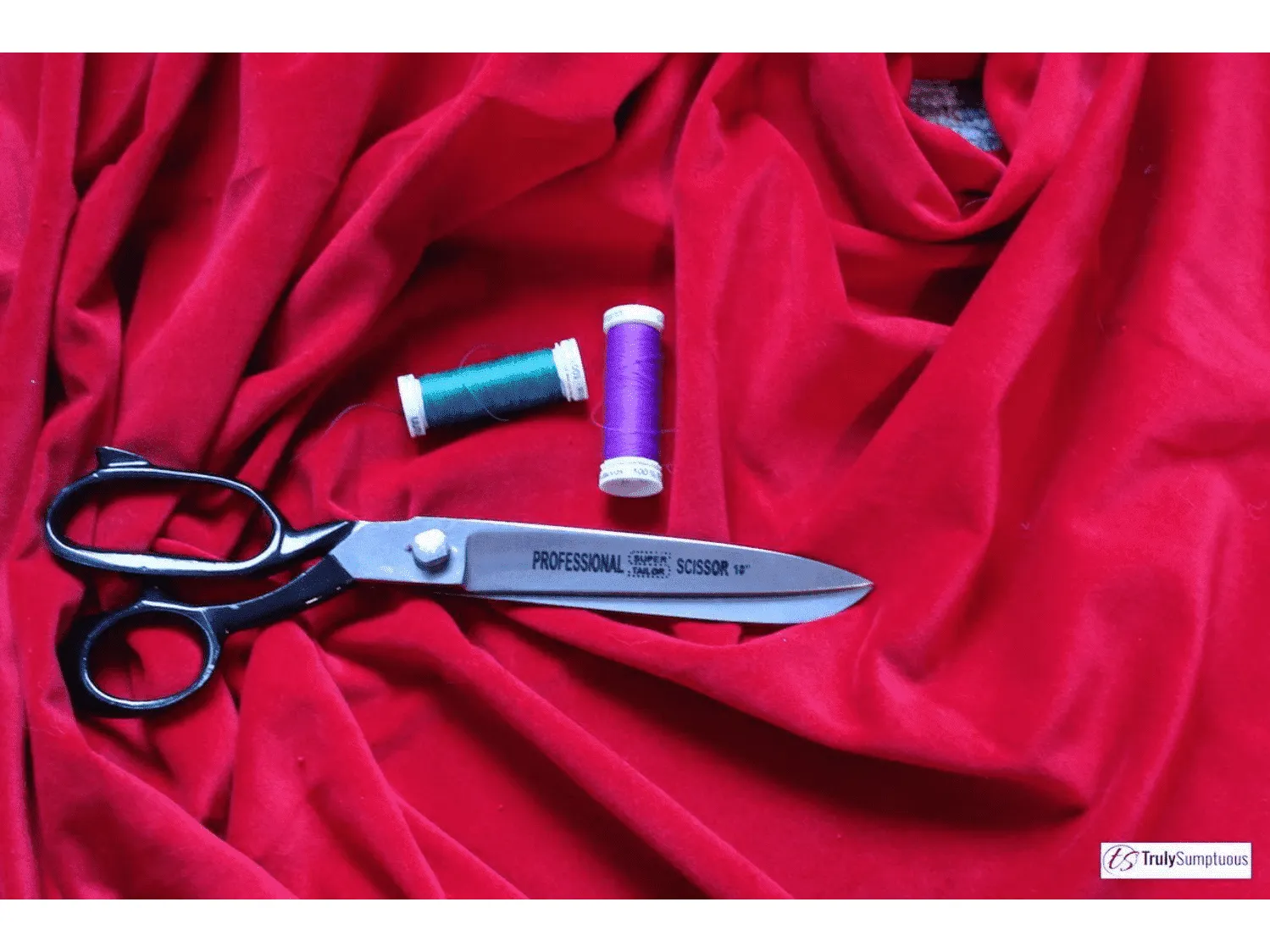 BARBADOS CHERRY RED - Cotton Dressmaking Velvet / Velveteen Fabric - Lightweight by Truly Sumptuous