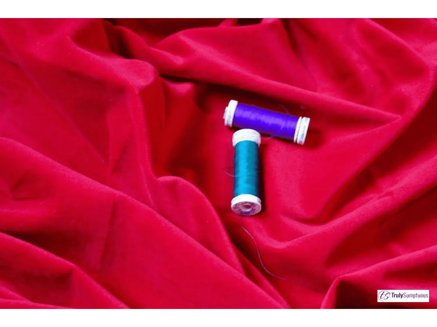 BARBADOS CHERRY RED - Cotton Dressmaking Velvet / Velveteen Fabric - Lightweight by Truly Sumptuous