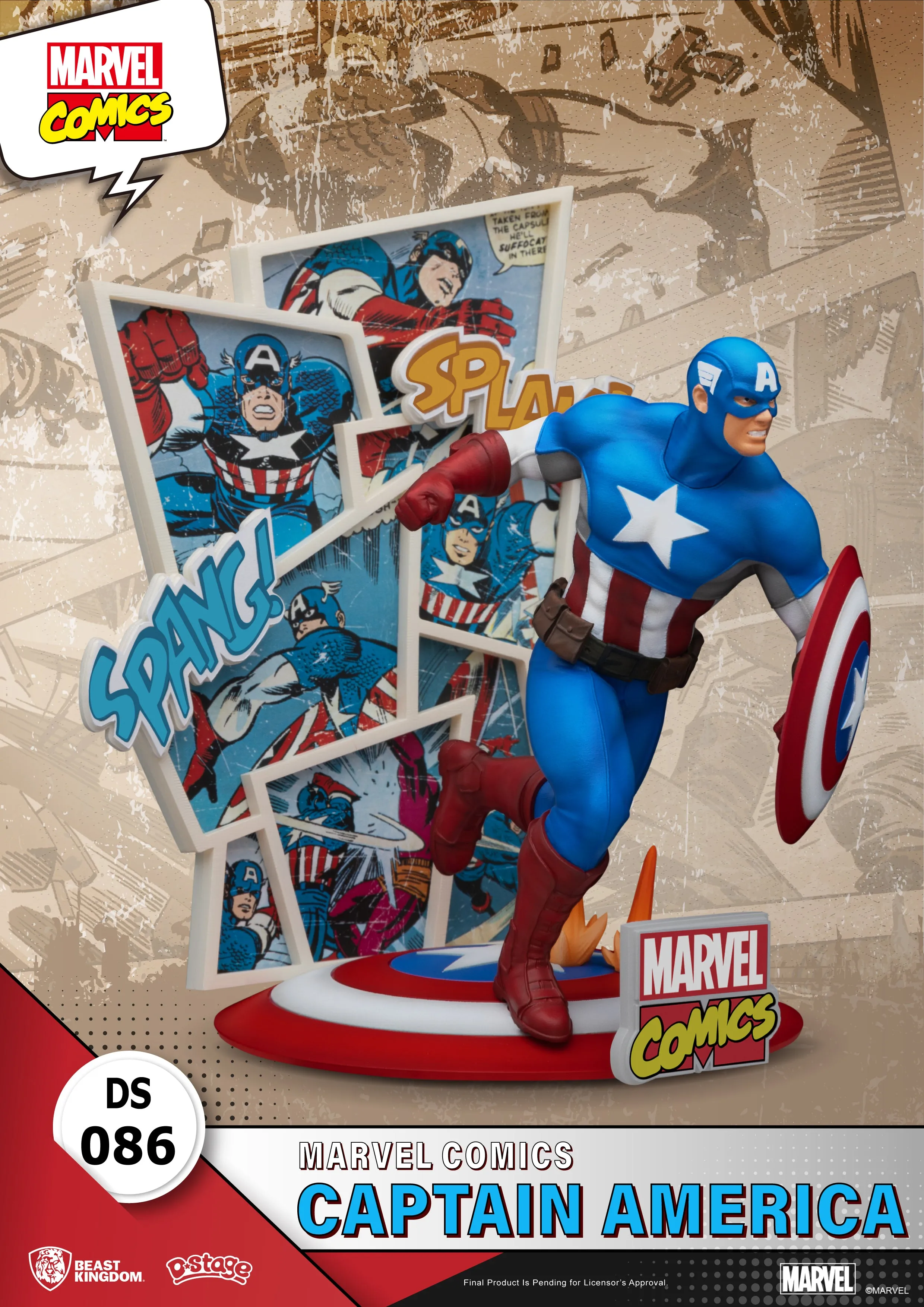 Beast Kingdom DS-086 Marvel Comics Captain America Diorama Stage D-Stage Figure Statue