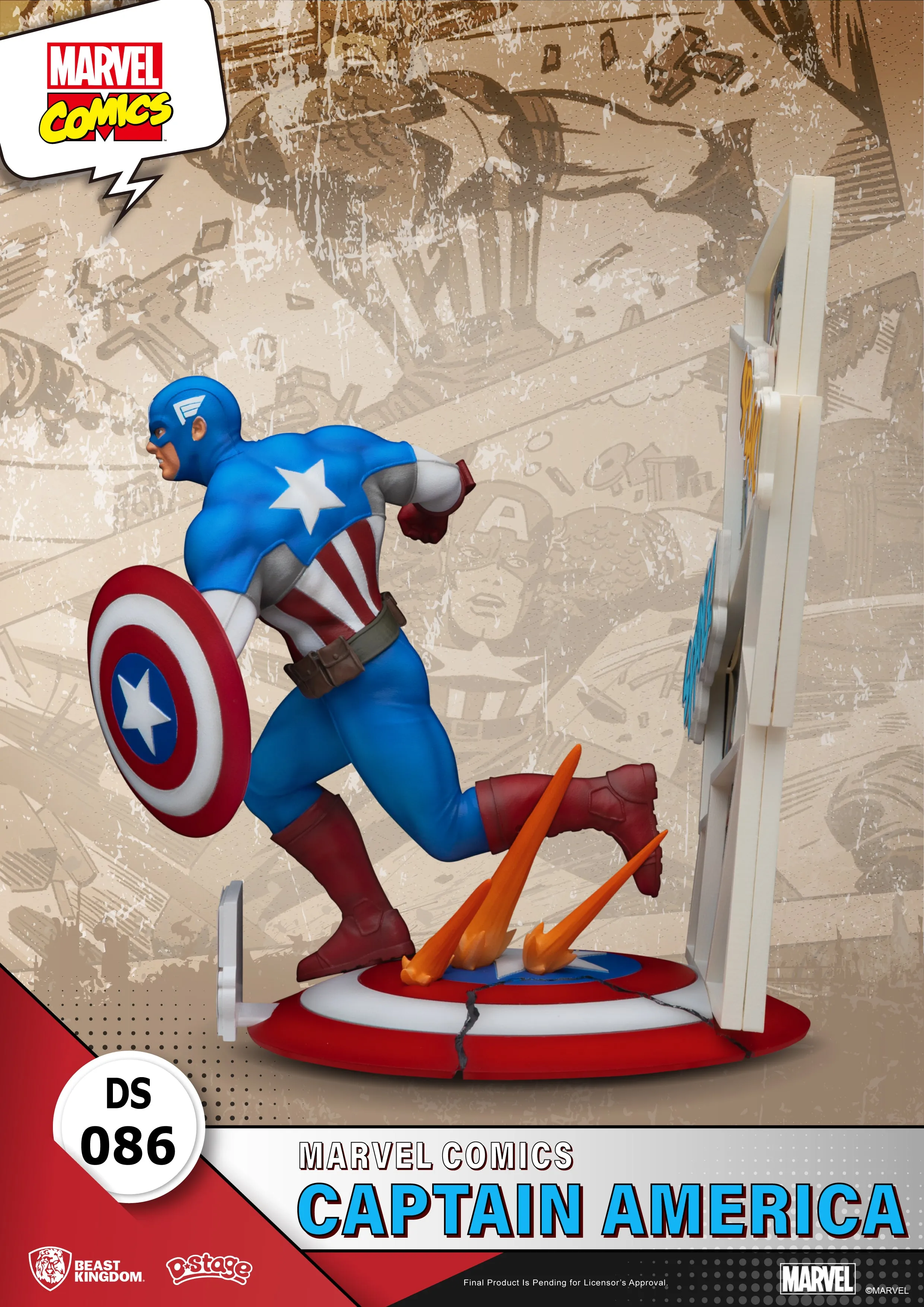 Beast Kingdom DS-086 Marvel Comics Captain America Diorama Stage D-Stage Figure Statue