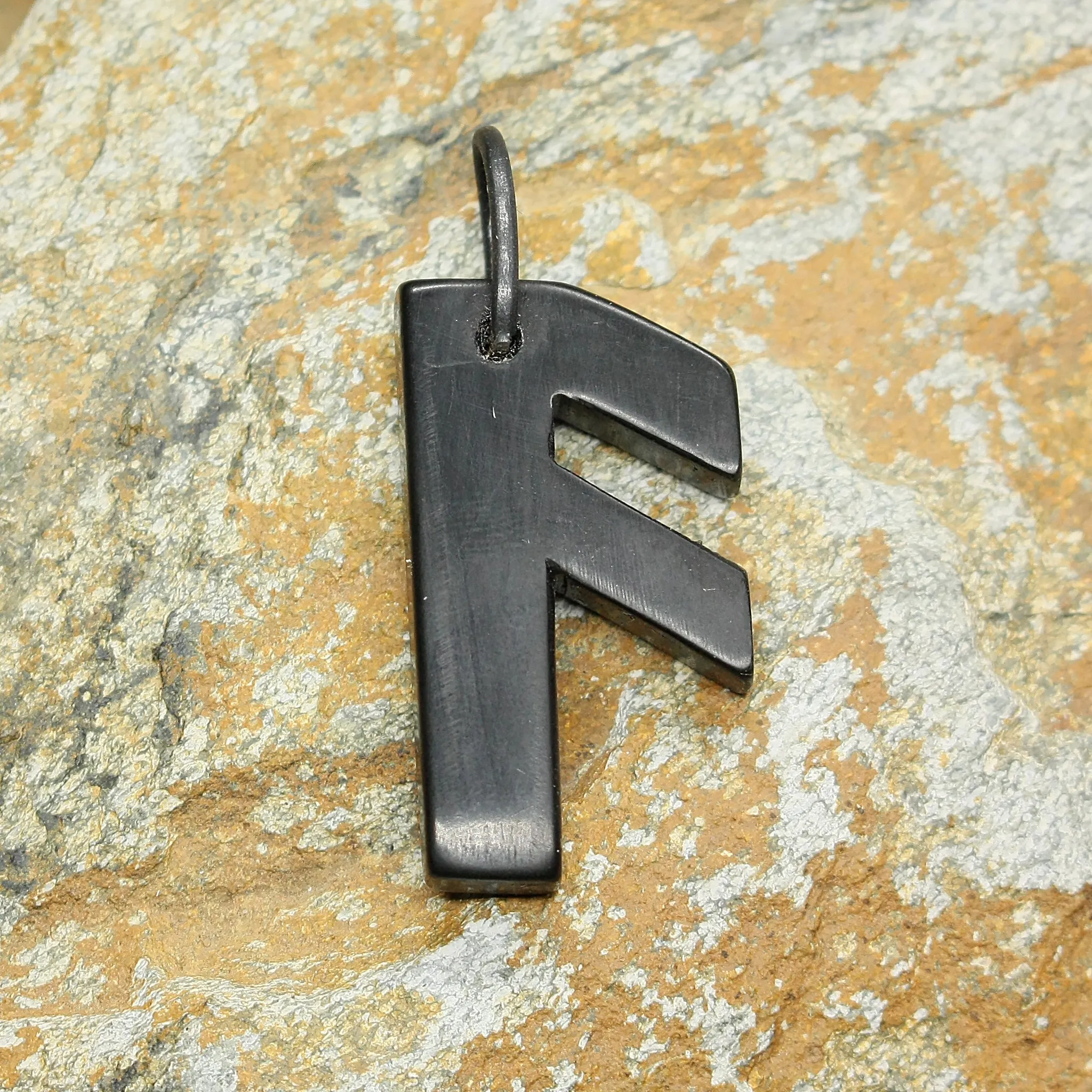 Black Horn Futhark Rune Pendant