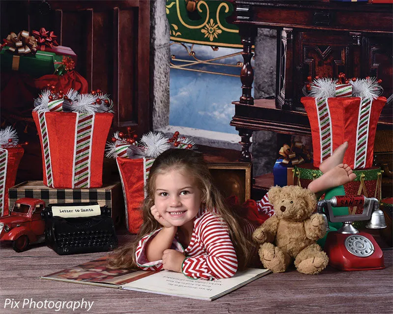 Christmas Sleigh Door Backdrop