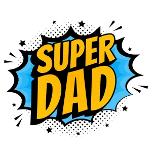 Comic Speech Bubble Super Dad Fabric Panel