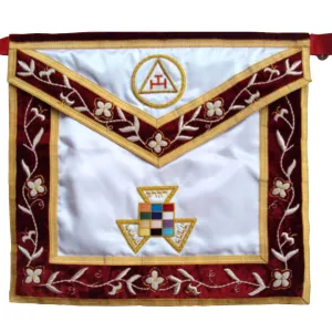 Copy of Masonic Royal Arch Grand High Priest Apron Wreath Bullion Hand Embroidered