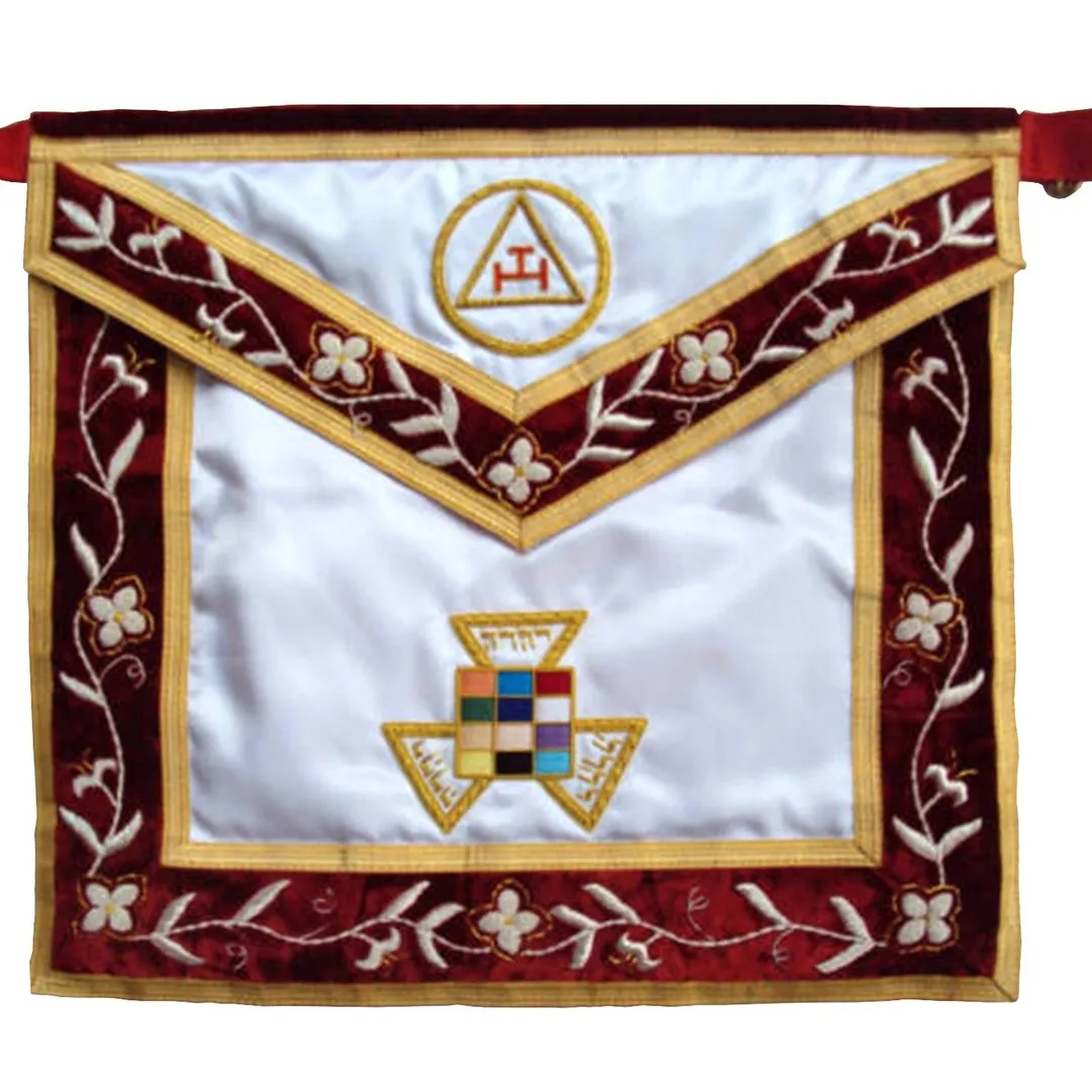 Copy of Masonic Royal Arch Grand High Priest Apron Wreath Bullion Hand Embroidered