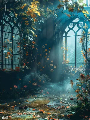 Enchanted Abandoned Chapel Photography Backdrop