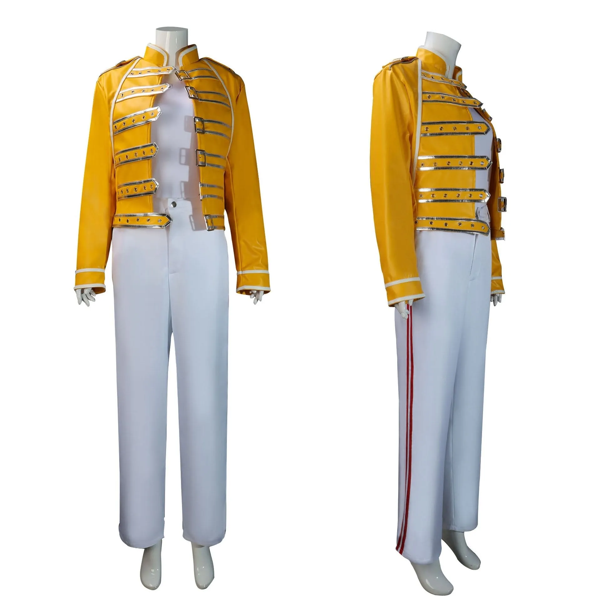 Freddie Mercury Cosplay Costume Queen's Lead Singer Outfit for Adults