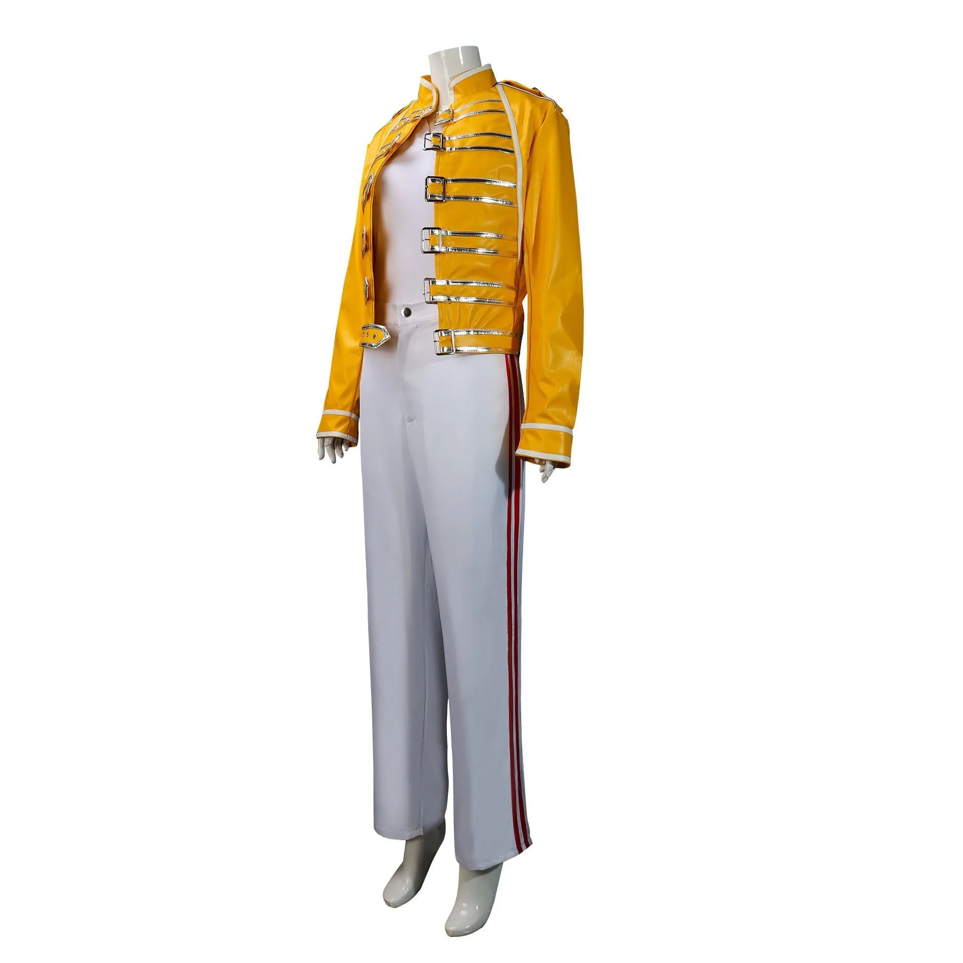 Freddie Mercury Cosplay Costume Queen's Lead Singer Outfit for Adults