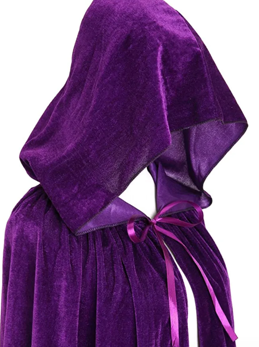 Girls Hocus Pocus Inspired Sarah Velvet Purple Cape