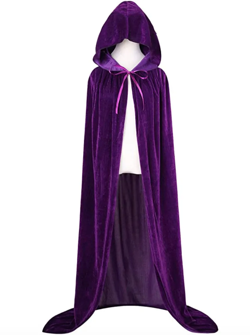 Girls Hocus Pocus Inspired Sarah Velvet Purple Cape