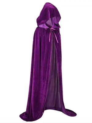 Girls Hocus Pocus Inspired Sarah Velvet Purple Cape