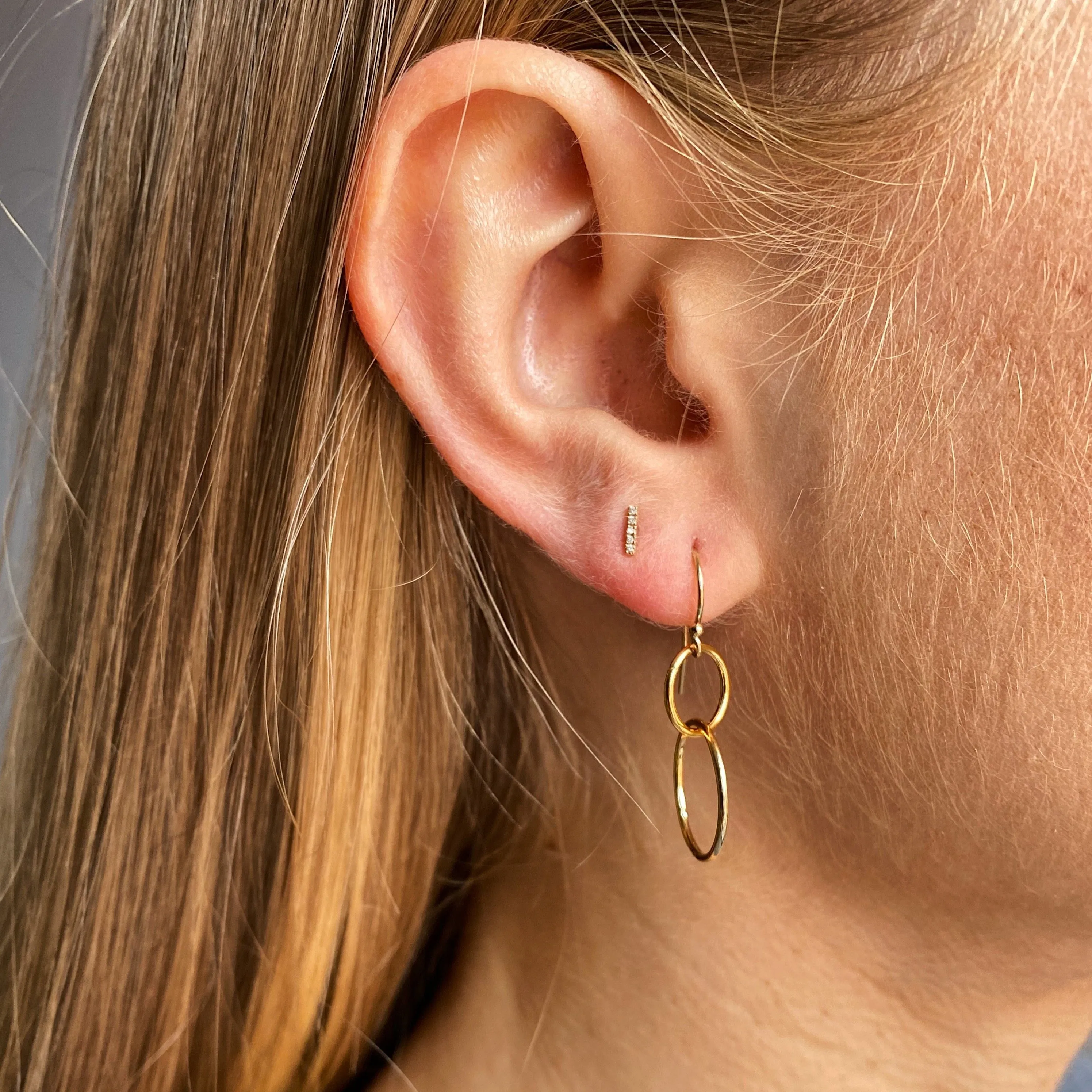 Gold Filled Double Circle Earrings