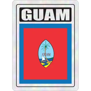 Guam Prismatic Hologram Car Decal Sticker