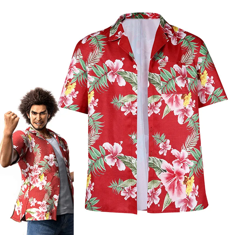 Ichiban Kasuga Shirt Like A Dragon Infinite Wealth Hawaiian Shirt Cosplay Costume