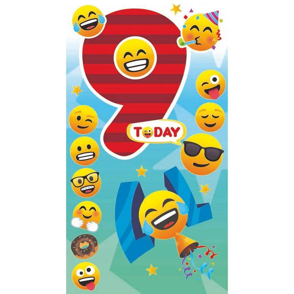 JoyPixels Emoji Age 9 Birthday Card