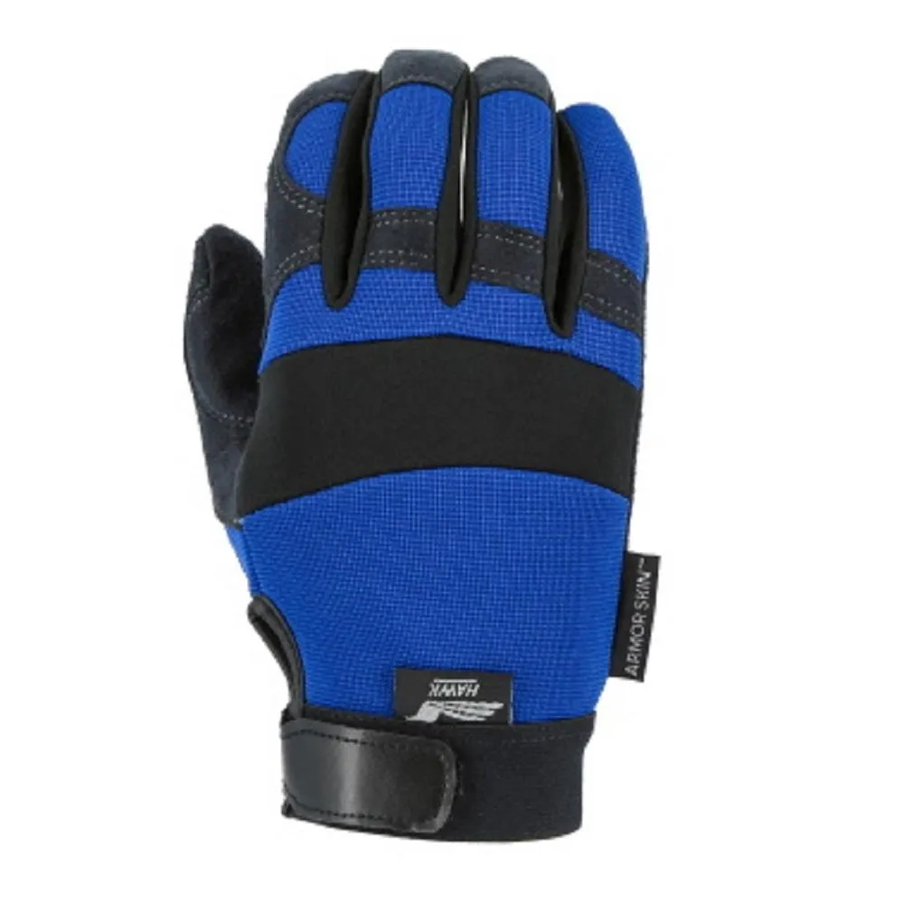 Majestic Glove 2137BL Amorskin Mechanics Gloves, Blue, 1 Pair