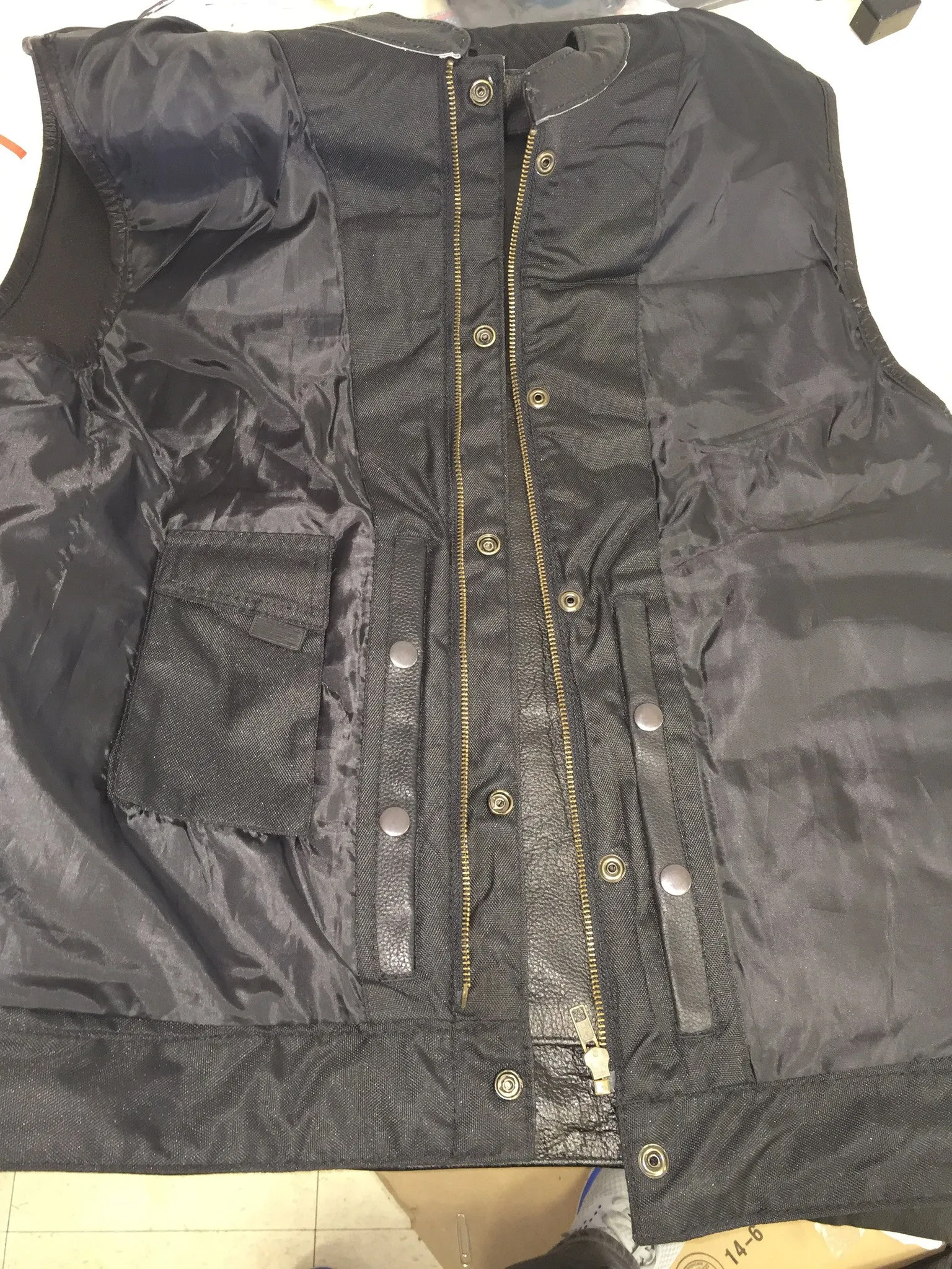 Men's Biker riding son of anarcy club leather vest single panel back