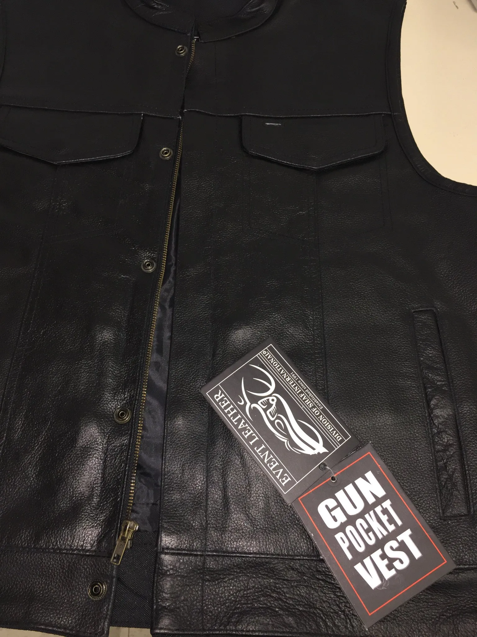 Men's Biker riding son of anarcy club leather vest single panel back