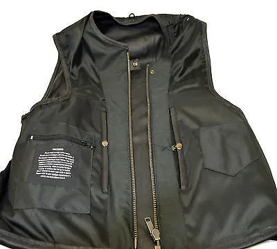 MEN'S SON OF ANARCHY LEATHER MOTORCYCLE VEST W/2 GUN POCKETS GREAT PRICE