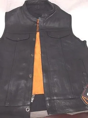 Men's Son of anarcy motorcycle club leather vest high quality leather