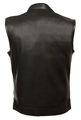 Men's Son of anarcy motorcycle club leather vest high quality leather