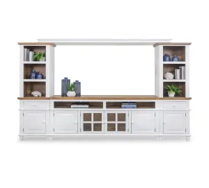 Miramar White 4 Piece Wall Unit with 72" TV Console