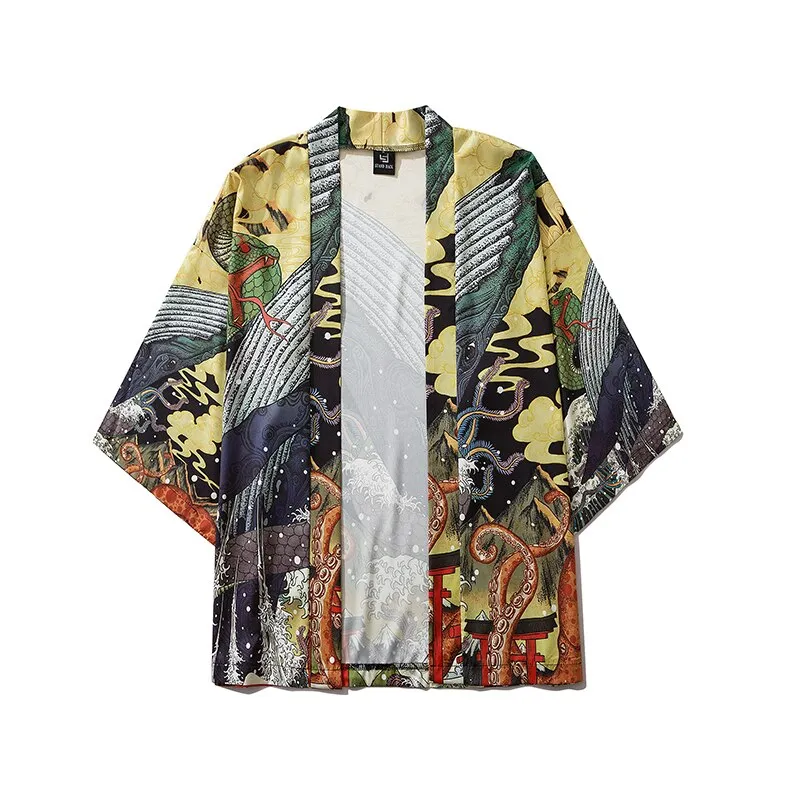 Nsqured "Whale Song" Japanese Anime-Inspired Kimono Cardigan