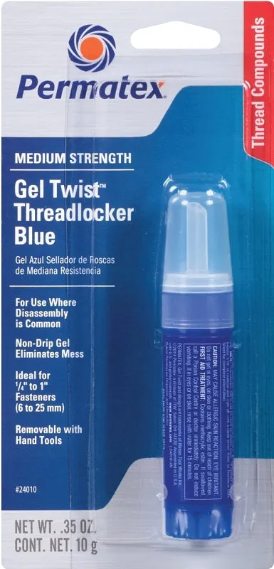 Permatex 24010 Threadlocker, Gel, Mild, Blue, 10 g :CD: QUANTITY: 1