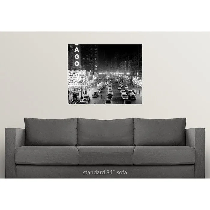 "1950's 1953 Night Scene Of Chicago State Street" Poster Print - Multi