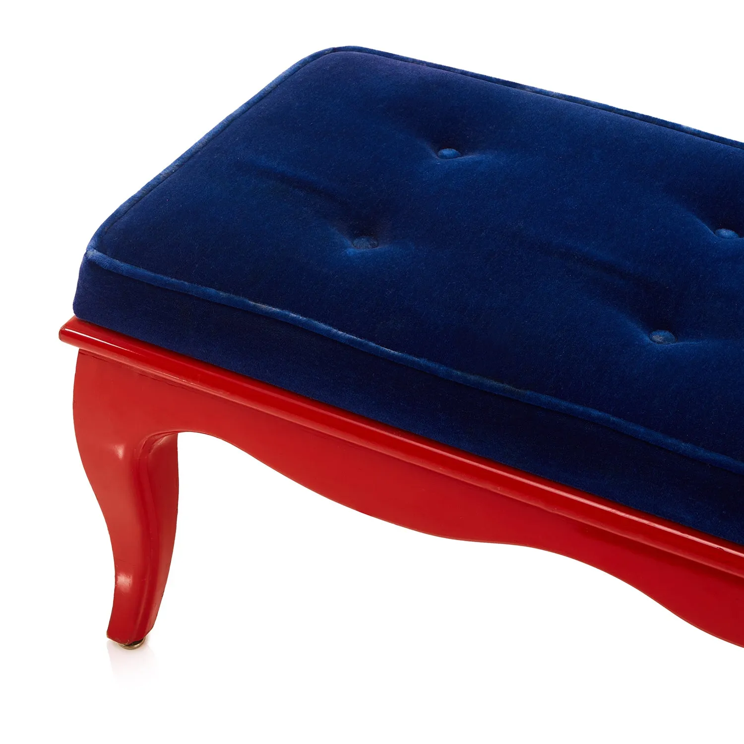 Royal Blue and Red Bench