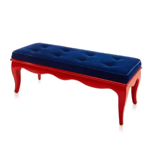 Royal Blue and Red Bench