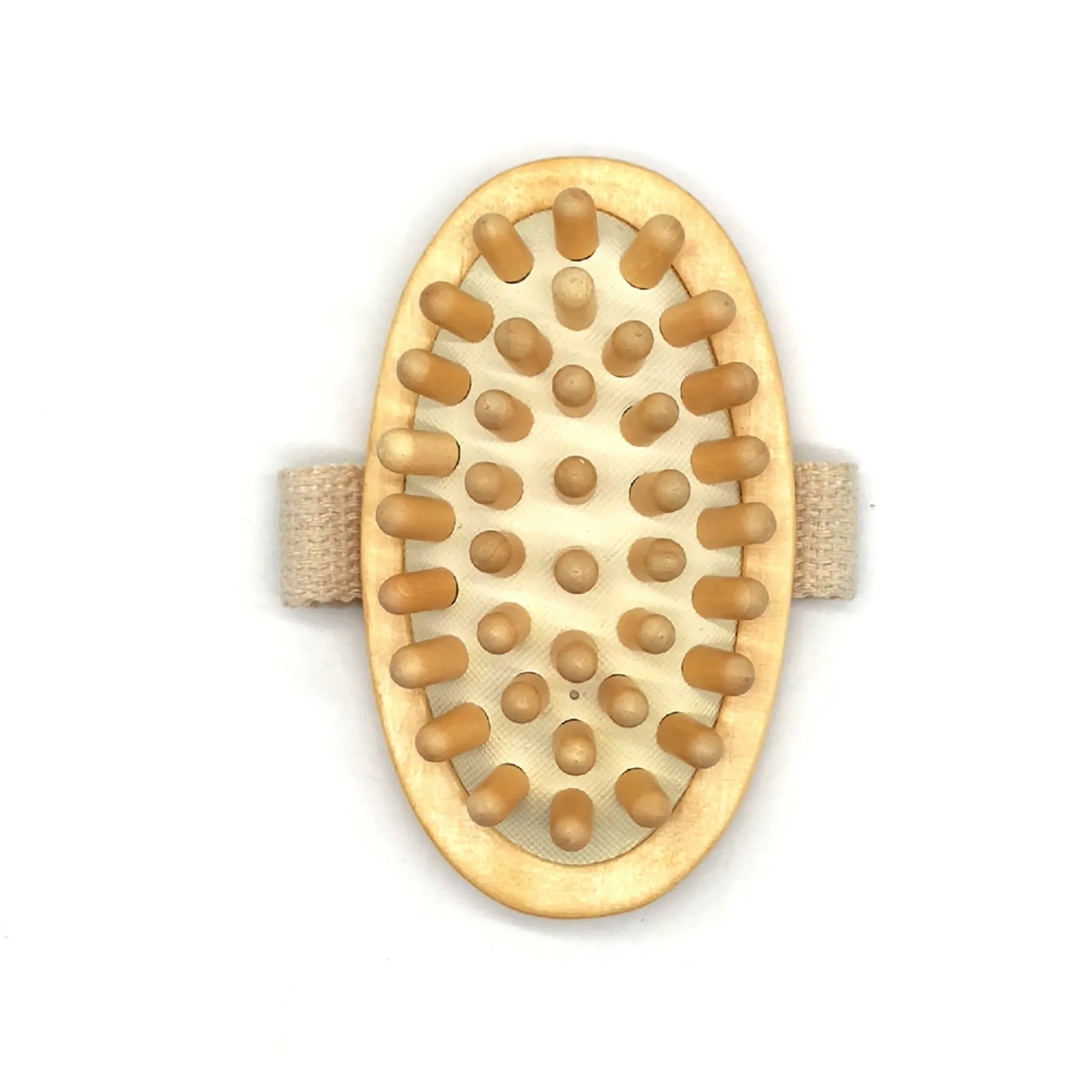 Rubber Massager with Lotus Wooden Handle