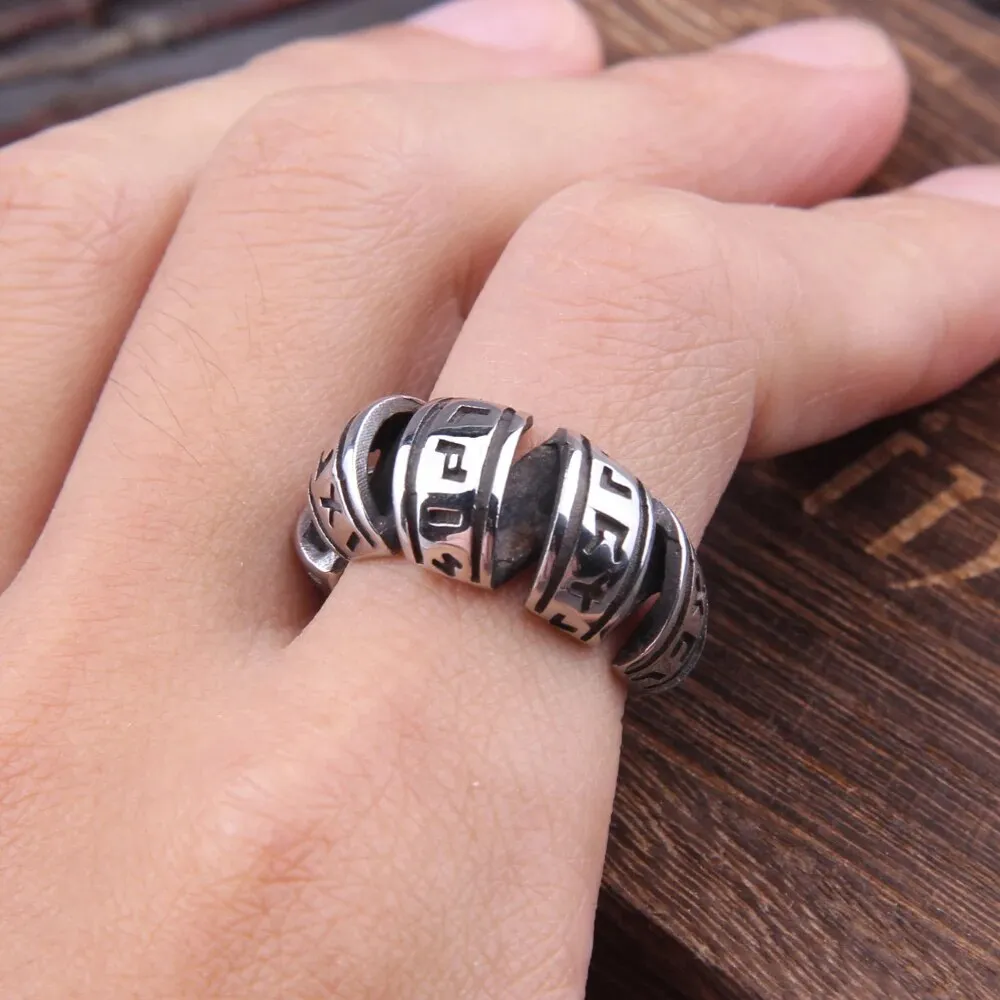 Rune Spiral Viking Ring