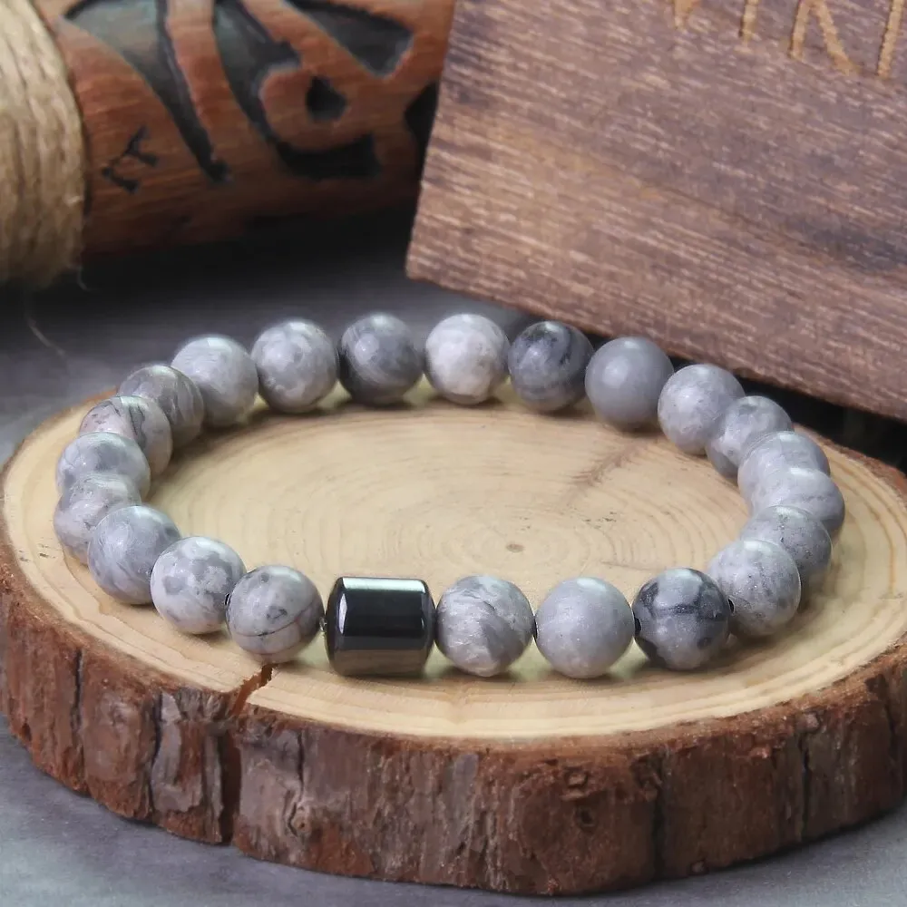 Runes Beads Men Viking Bracelet