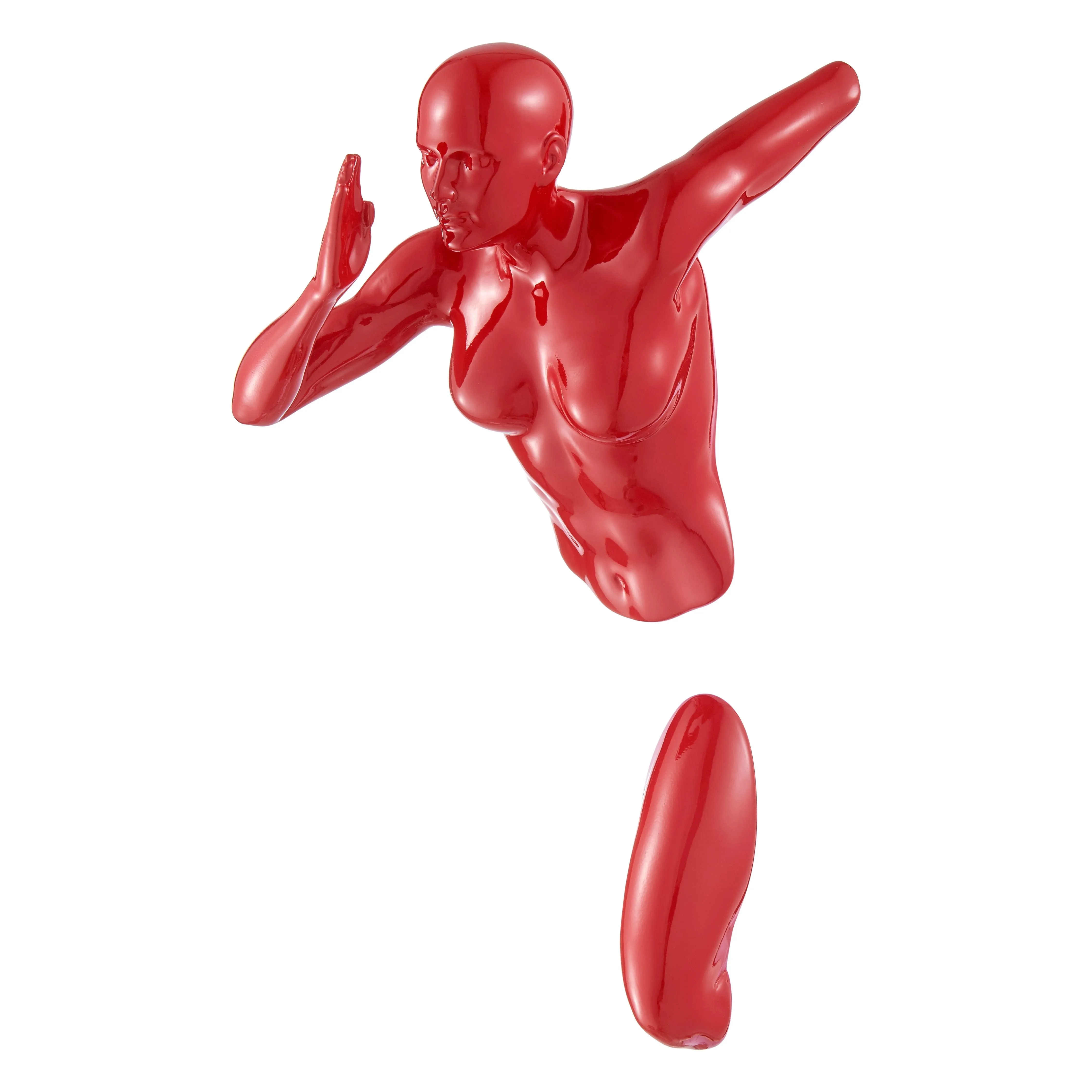 Runner Woman 13" Wall Sculpture // Red