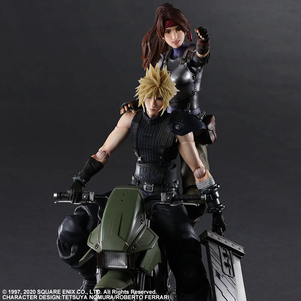 Square Enix Final Fantasy VII Remake Cloud Strife Jessie Motorcycle Play Arts Kai Action Figure Set