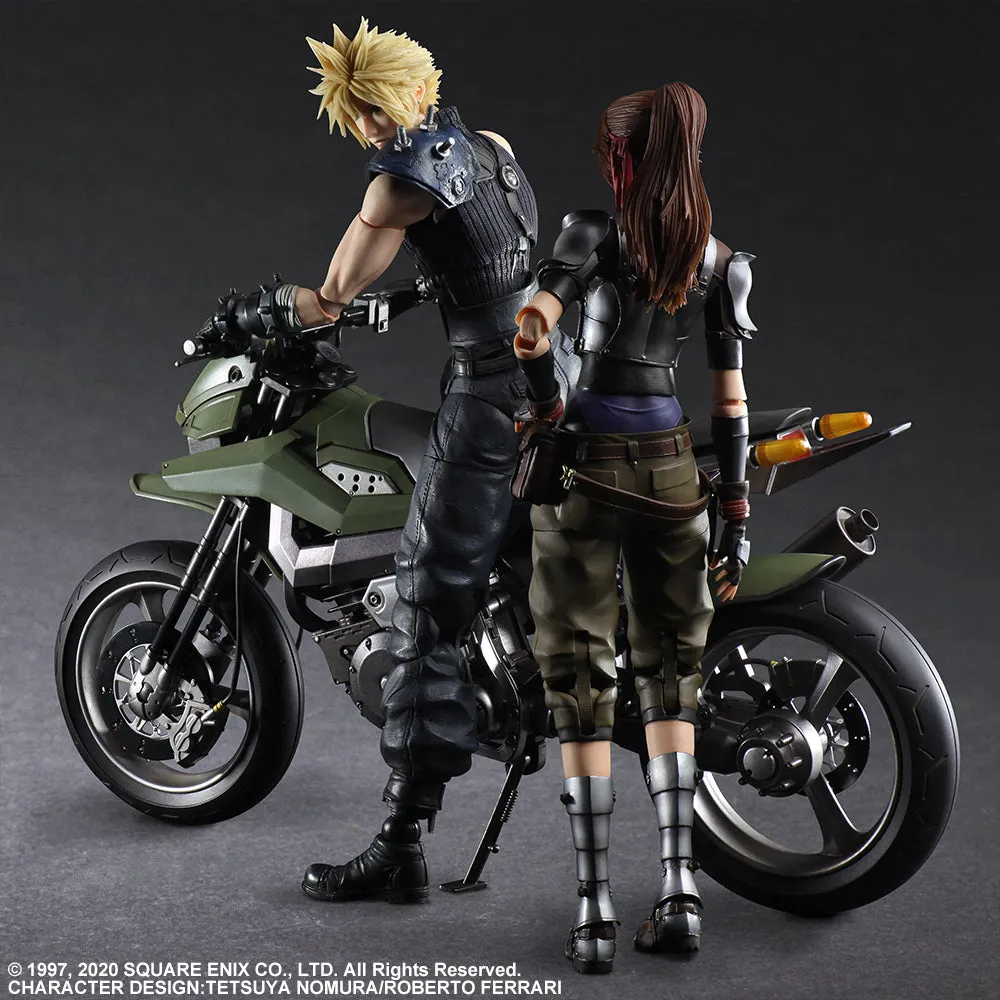 Square Enix Final Fantasy VII Remake Cloud Strife Jessie Motorcycle Play Arts Kai Action Figure Set