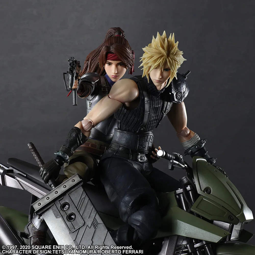 Square Enix Final Fantasy VII Remake Cloud Strife Jessie Motorcycle Play Arts Kai Action Figure Set