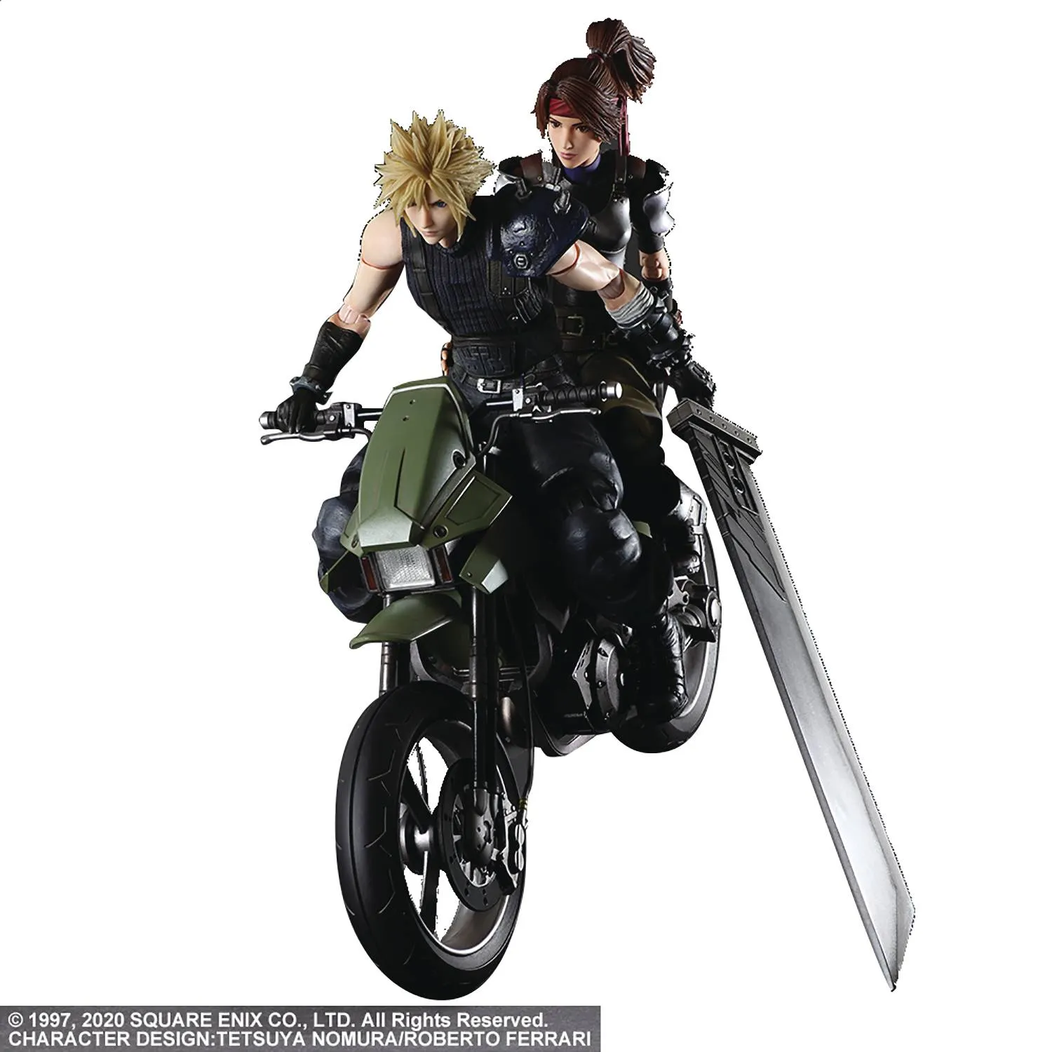 Square Enix Final Fantasy VII Remake Cloud Strife Jessie Motorcycle Play Arts Kai Action Figure Set