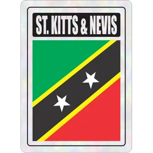 St Kitts Nevis Prismatic Hologram Car Decal Sticker