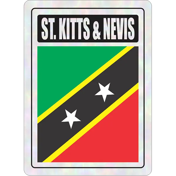 St Kitts Nevis Prismatic Hologram Car Decal Sticker