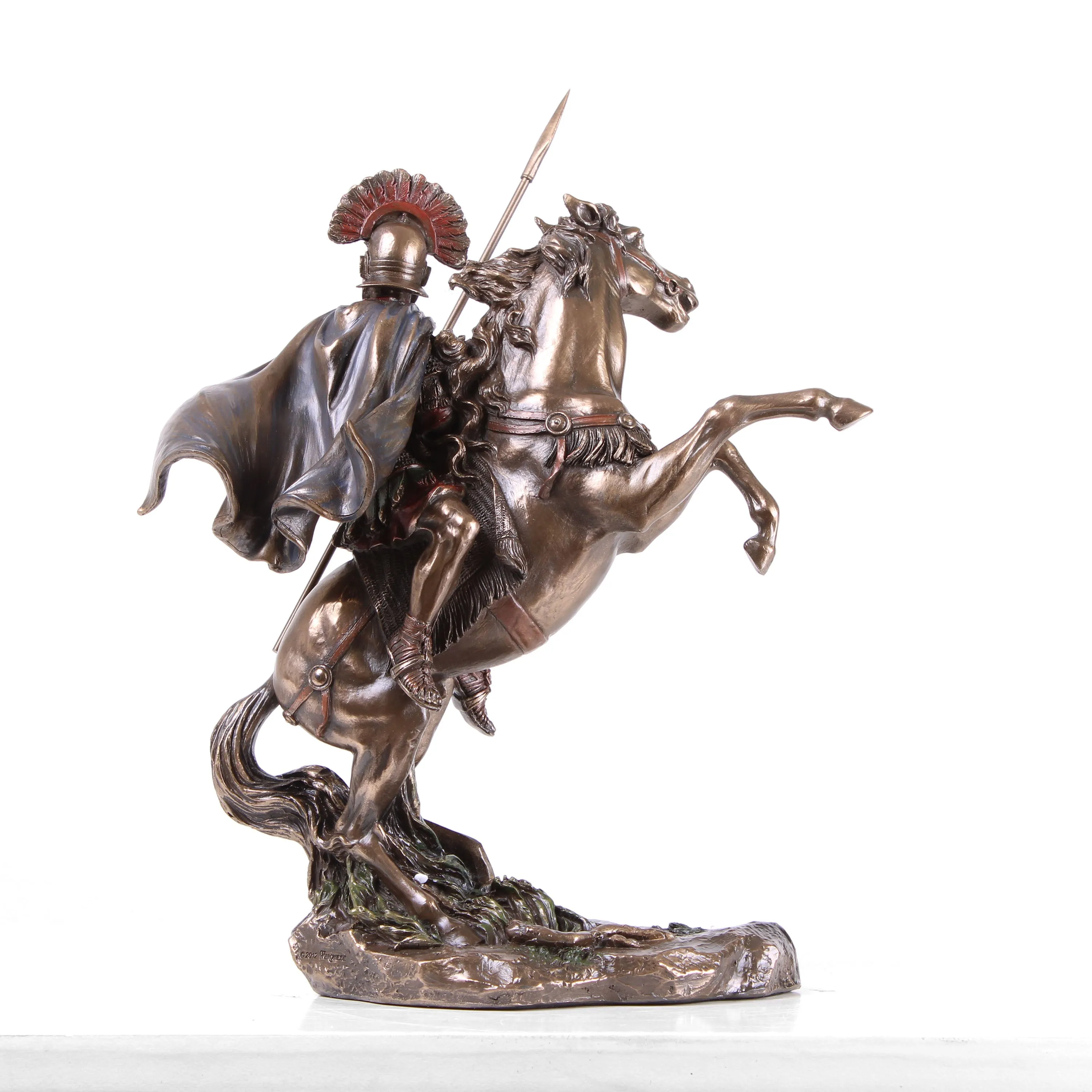 Statue of Alexander the Great on Horseback (Cold Cast Bronze Sculpture)