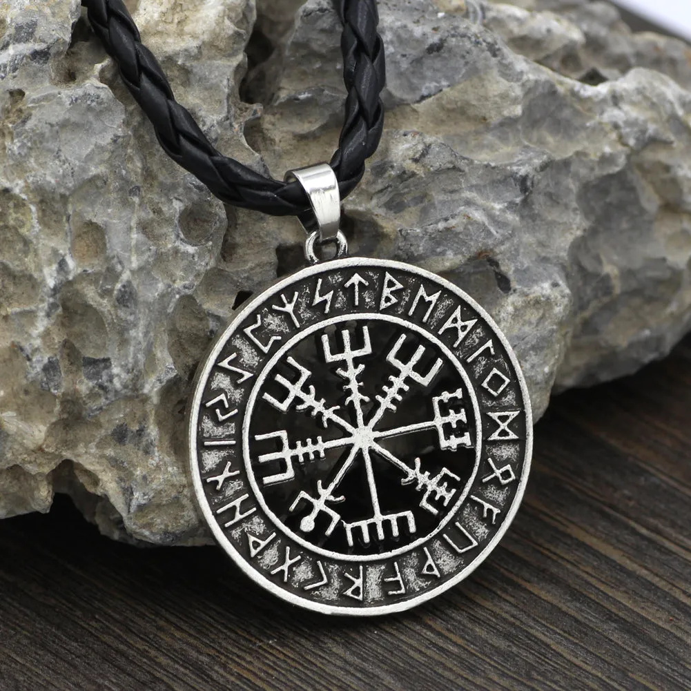 Vegvisir Runic Compass Wayfinder Pendant Necklace