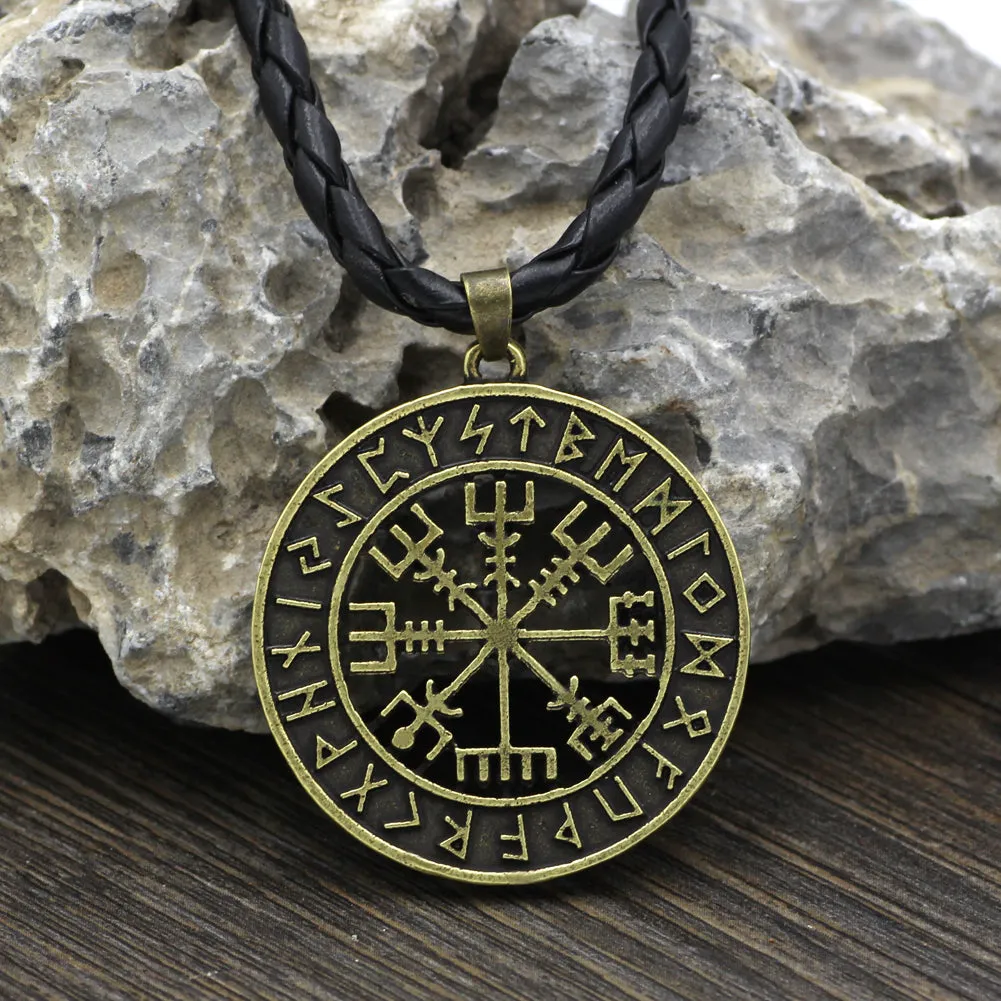 Vegvisir Runic Compass Wayfinder Pendant Necklace