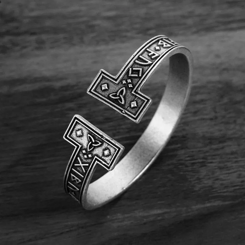 Viking Runic Cuff Bangle